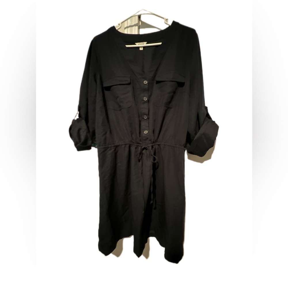Max Studio Navy Button-Front Dress